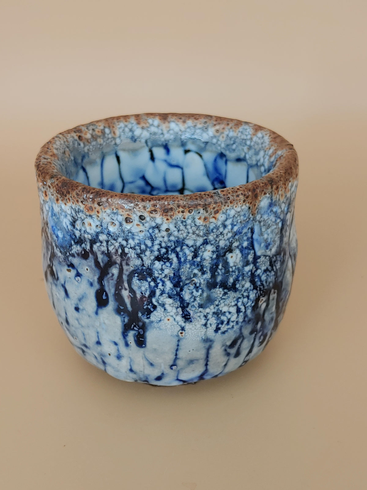 The Blue Tide — Shino Wood-Fired Teacup — product view 6