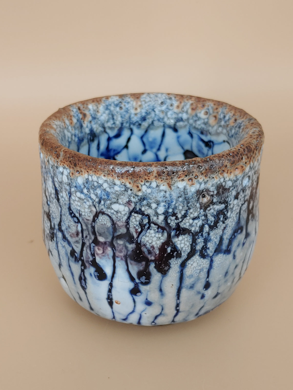 The Blue Tide — Shino Wood-Fired Teacup — product view 4