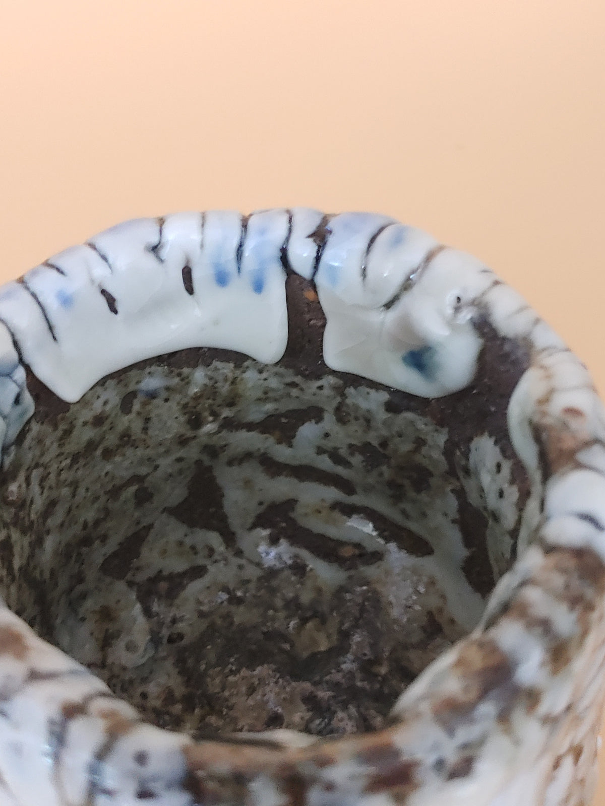 Cracked Ice, Ancient Earth — Shino Wood-Fired Yunomi — product view 4