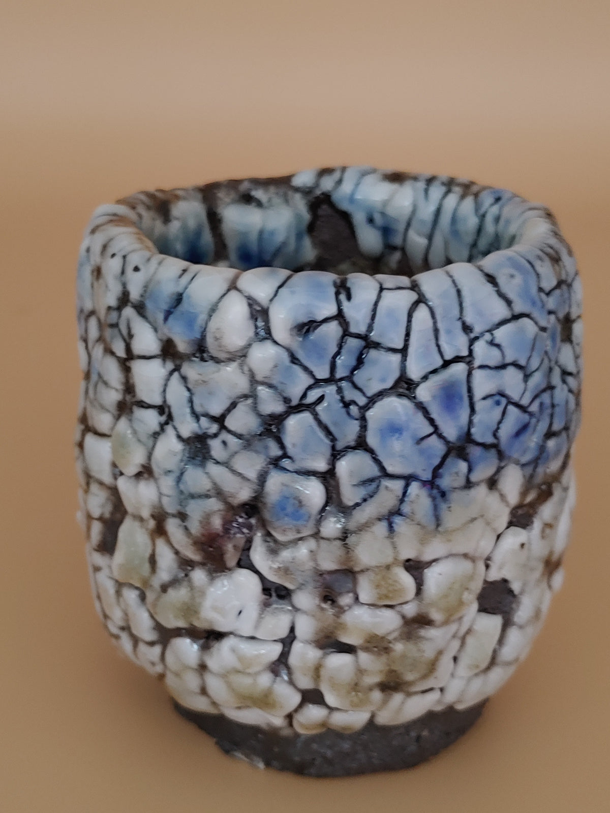 Cracked Ice, Ancient Earth — Shino Wood-Fired Yunomi — product view 2