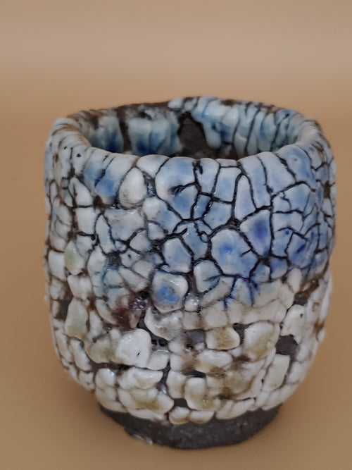 Cracked Ice, Ancient Earth — Shino Wood-Fired Yunomi — product view 2