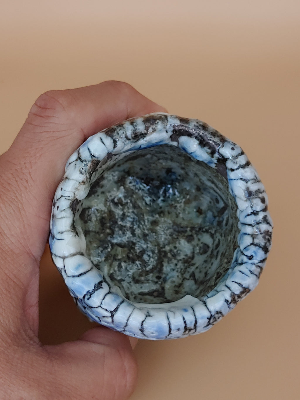 Cracked Ice, Ancient Earth — Shino Wood-Fired Yunomi — product view 6
