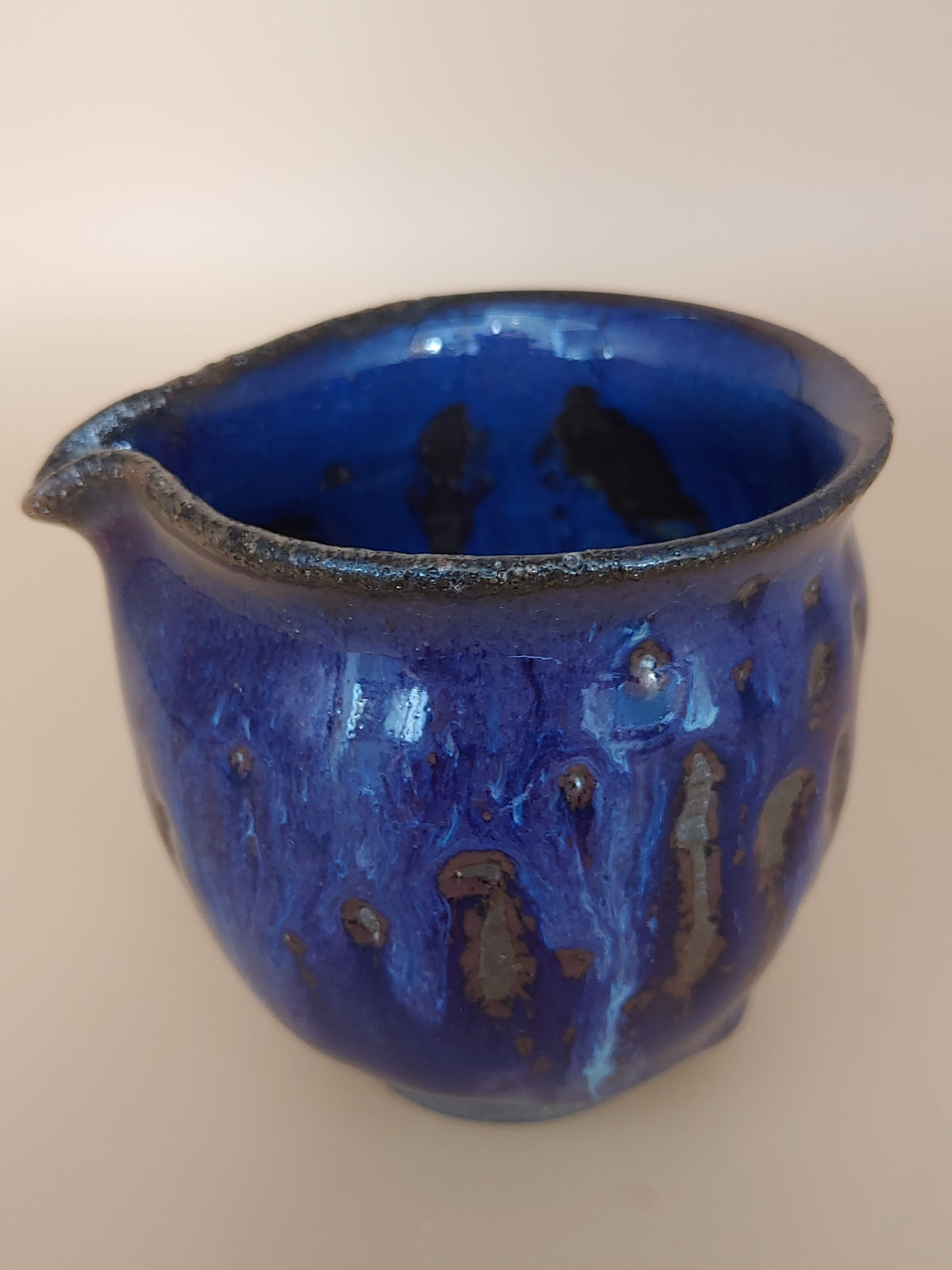 The Deep Blue Eye — Shino Wood-Fired Tea Pitcher