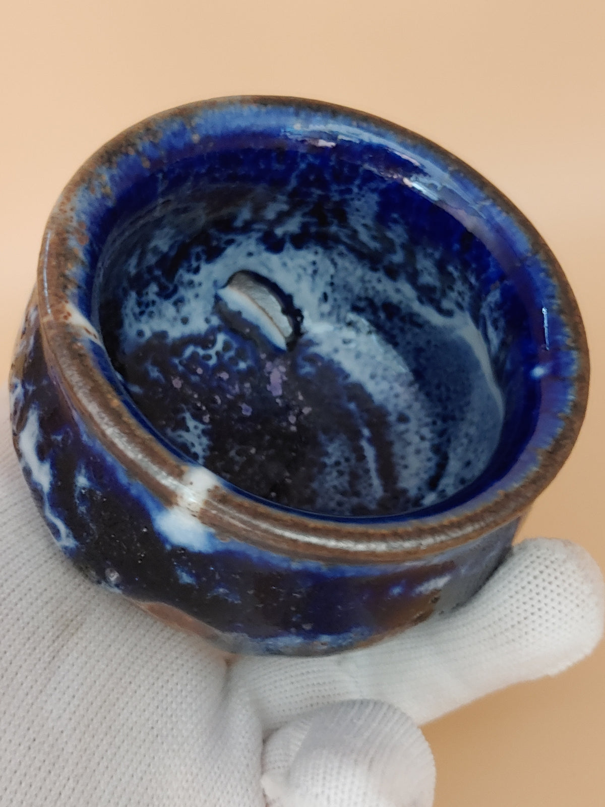 Midnight Bay — Shino Wood-Fired Teacup — product view 4
