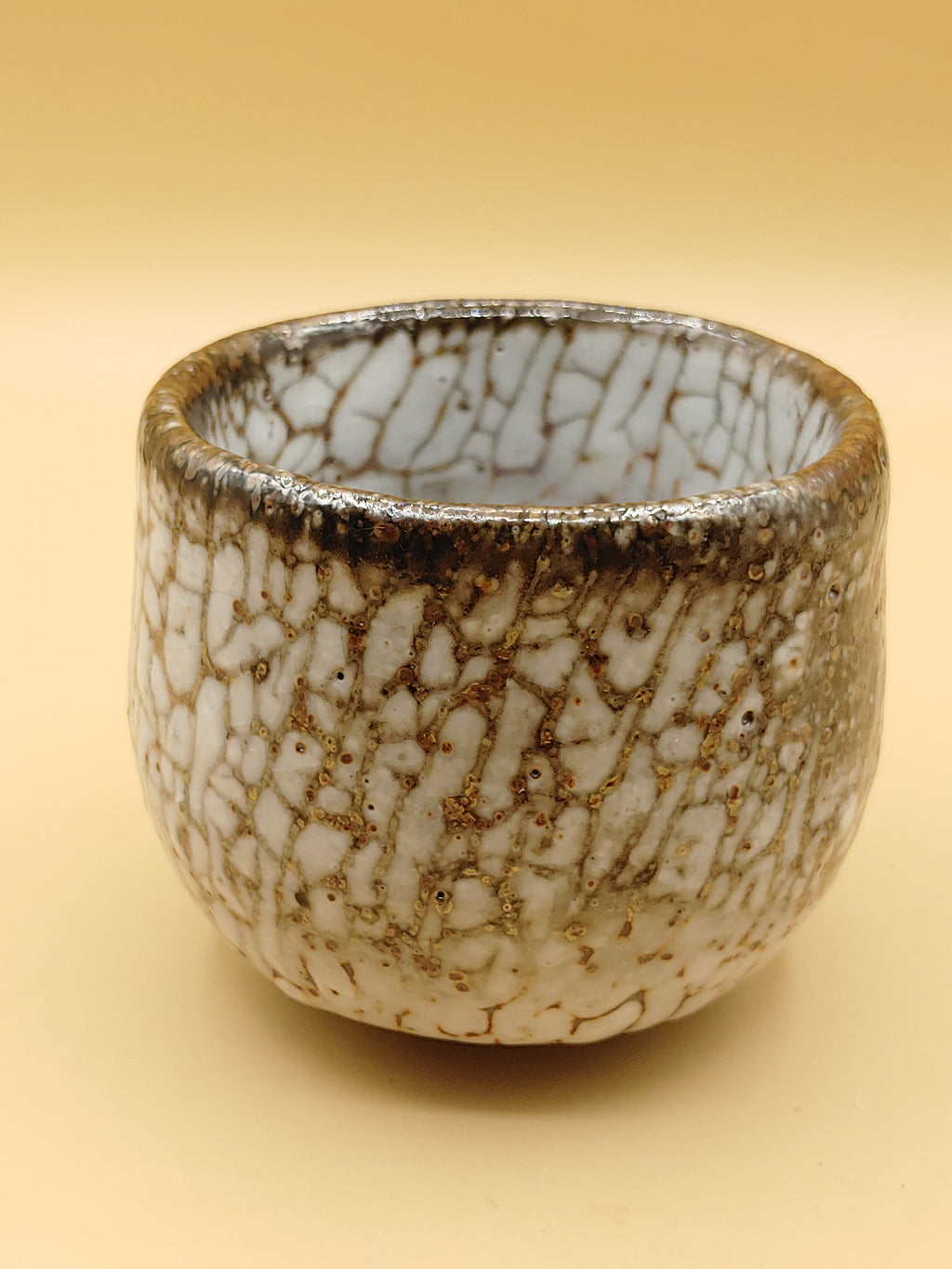 The White Scale Bowl — Shino Wood-Fired Chawan — product view 2