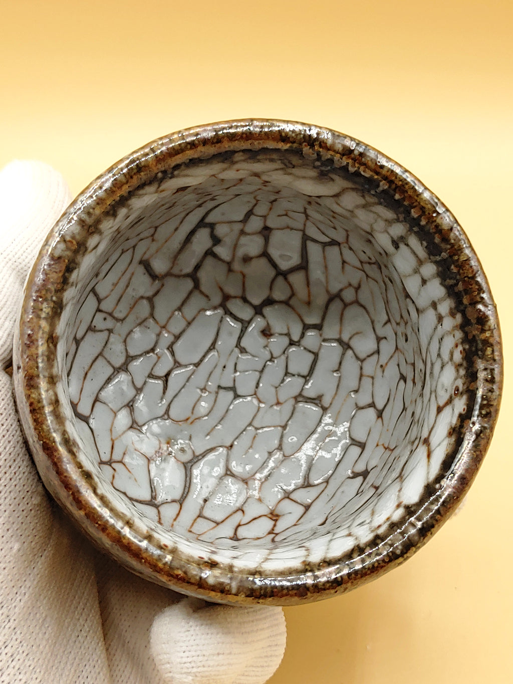 The White Scale Bowl — Shino Wood-Fired Chawan — product view 6