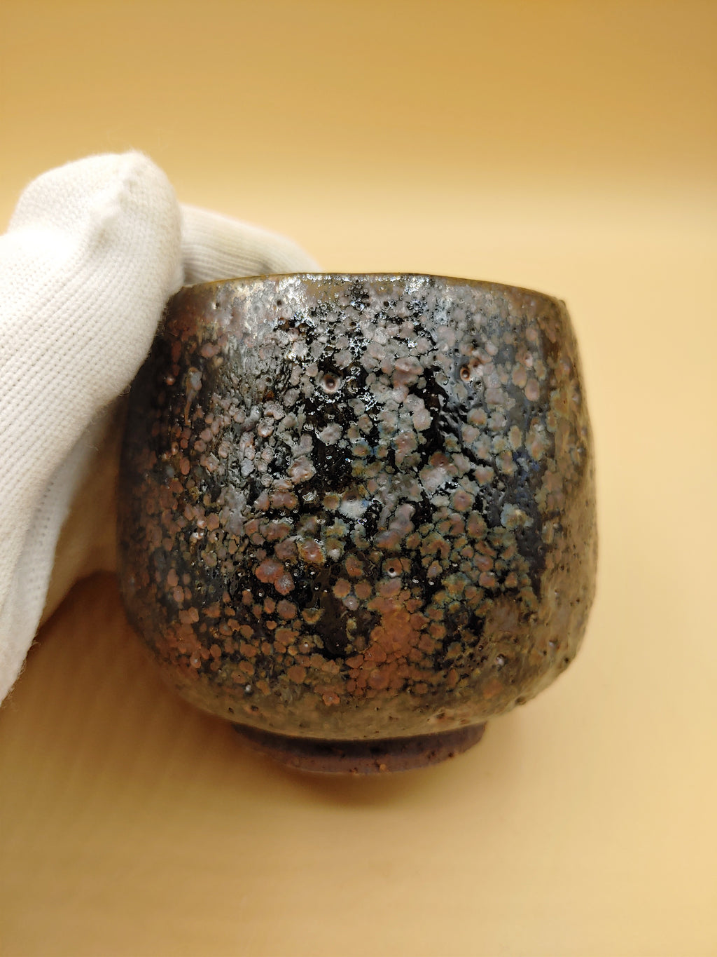 The Dark Ore Cup — Shino Wood-Fired Teacup — product view 2