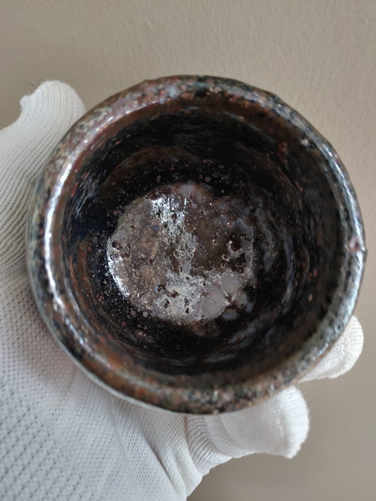 The Dark Ore Cup — Shino Wood-Fired Teacup — product view 6