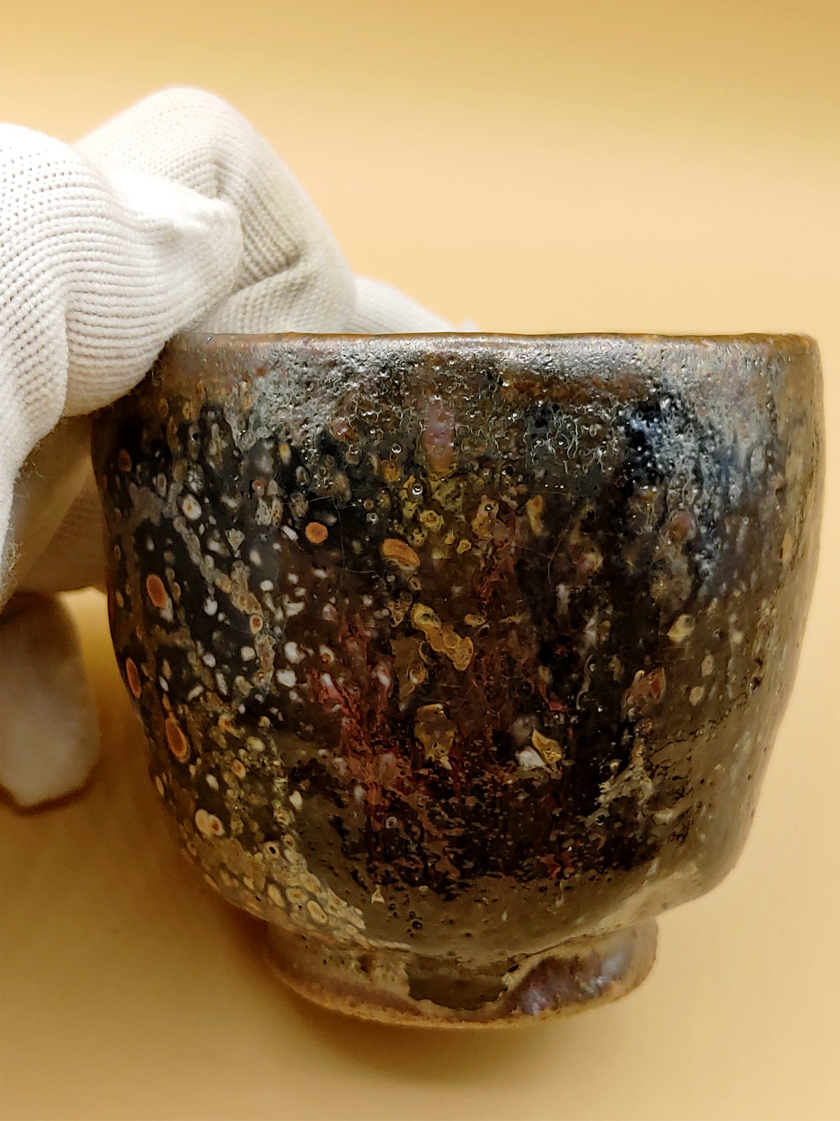 The Iron Star Cup — Shino Wood-Fired Teacup — product view 3