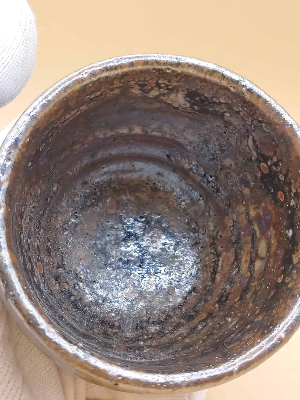 The Iron Star Cup — Shino Wood-Fired Teacup — product view 6