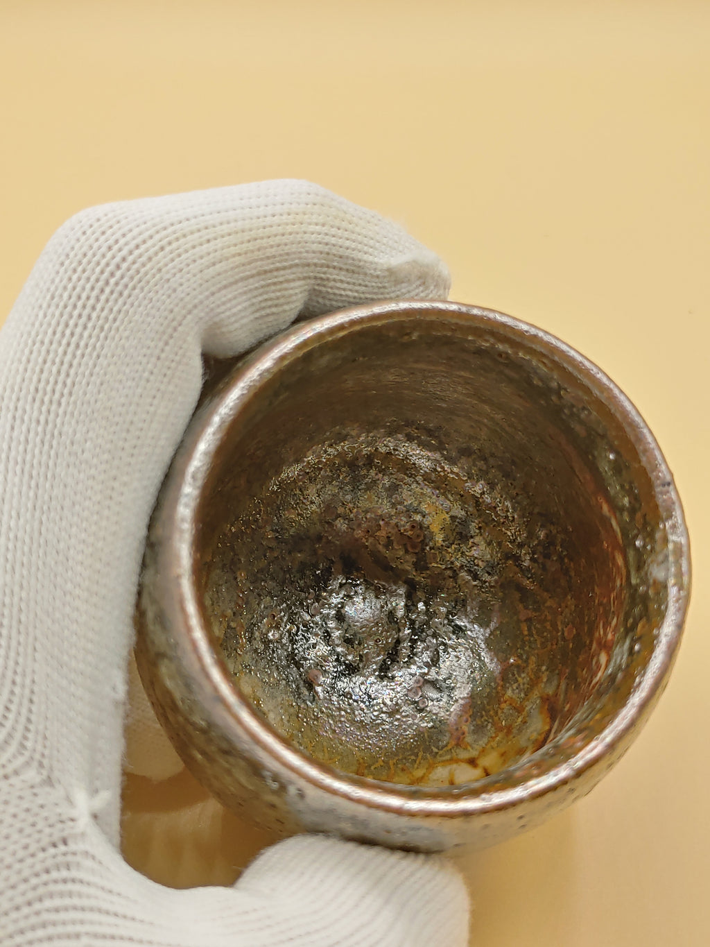 The Sandstone Cup — Shino Wood-Fired Teacup — product view 6