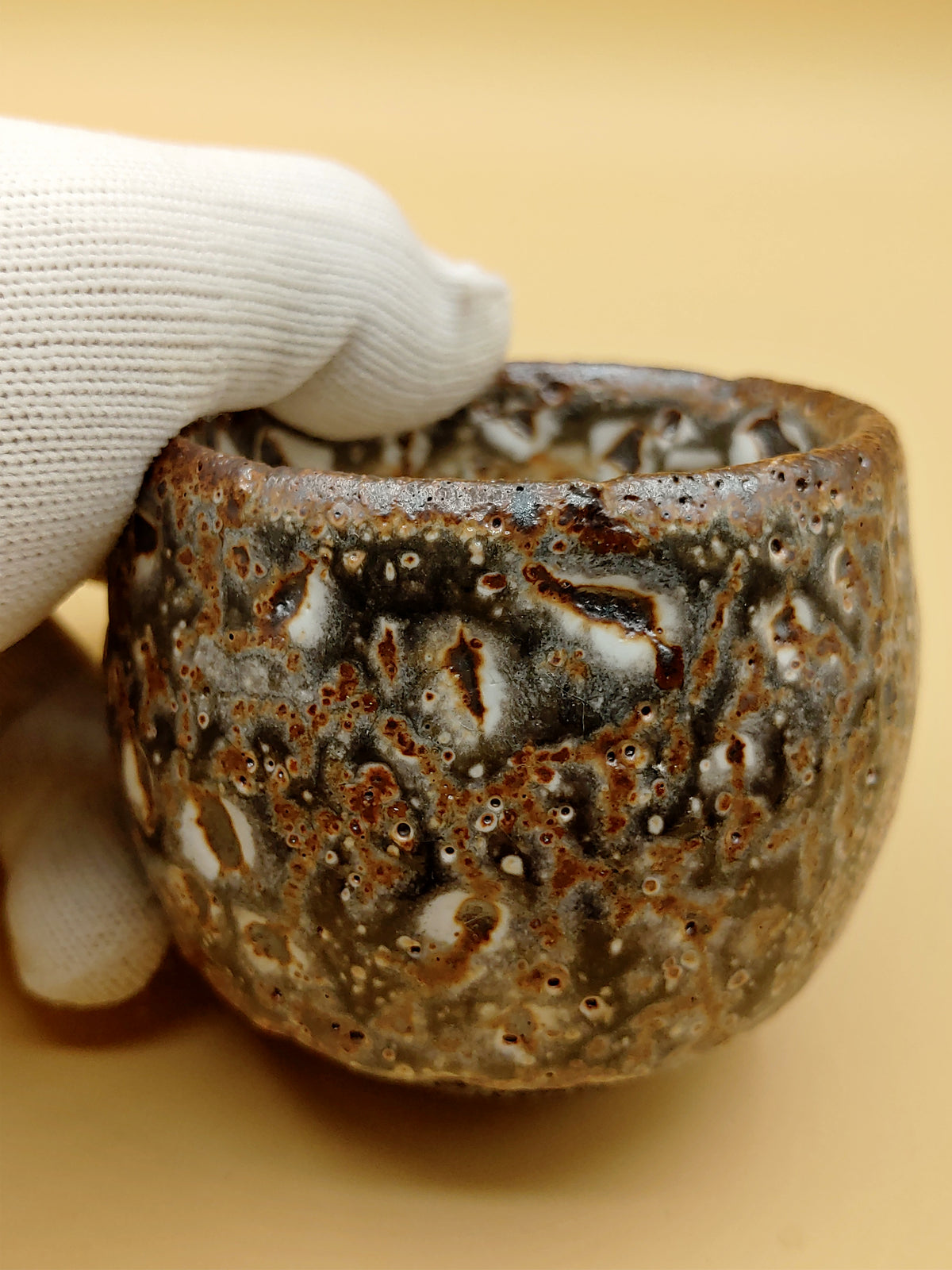 The Volcanic Stone Cup — Shino Wood-Fired Chawan — product view 3