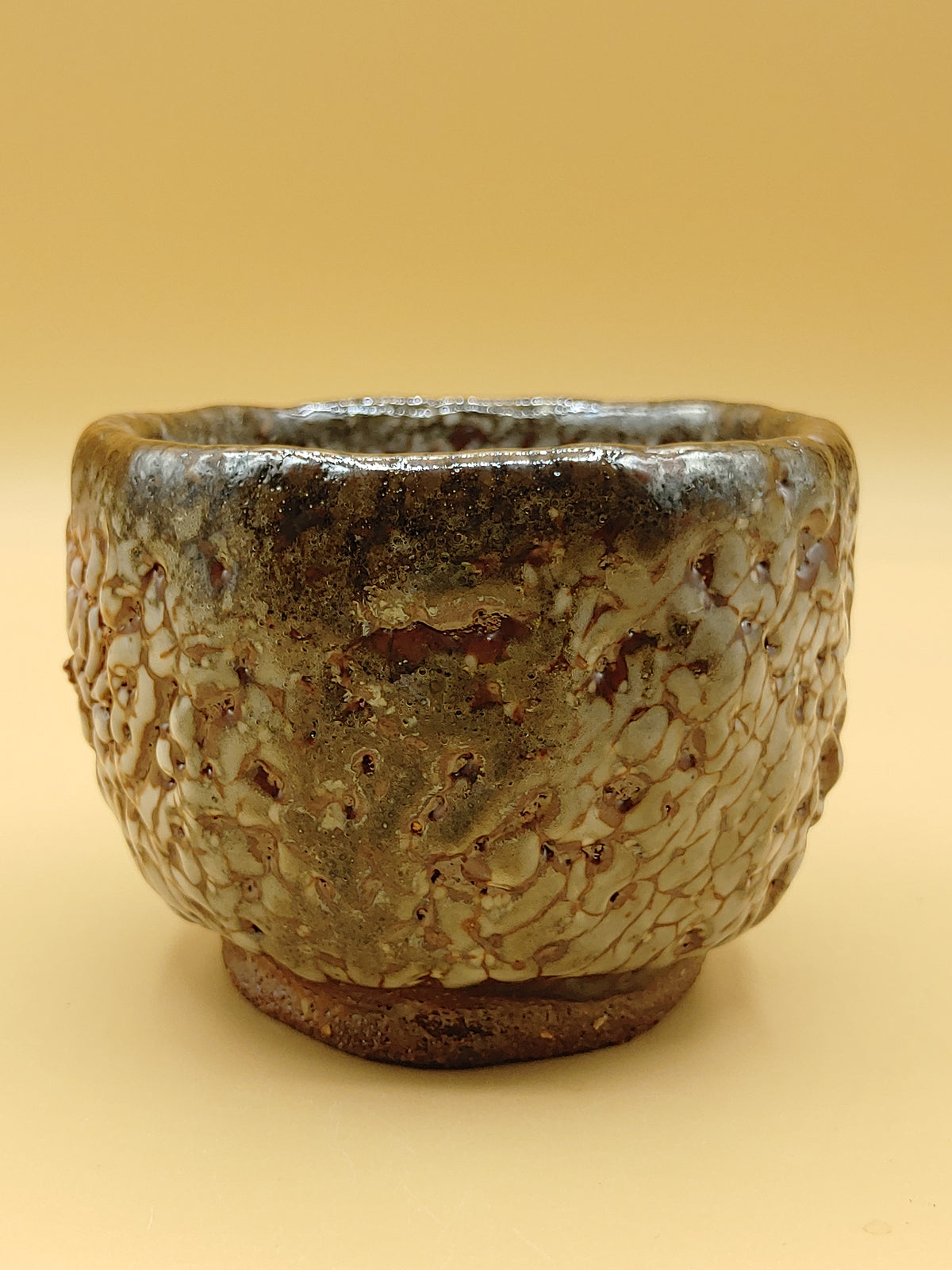 The Coral Frost Cup — Shino Wood-Fired Chawan