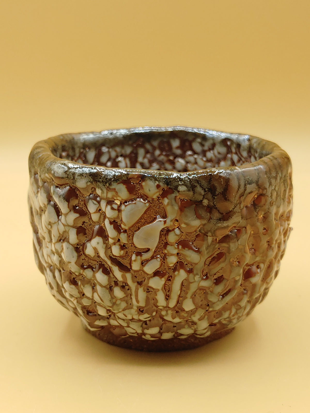 The Coral Frost Cup — Shino Wood-Fired Chawan — product view 3