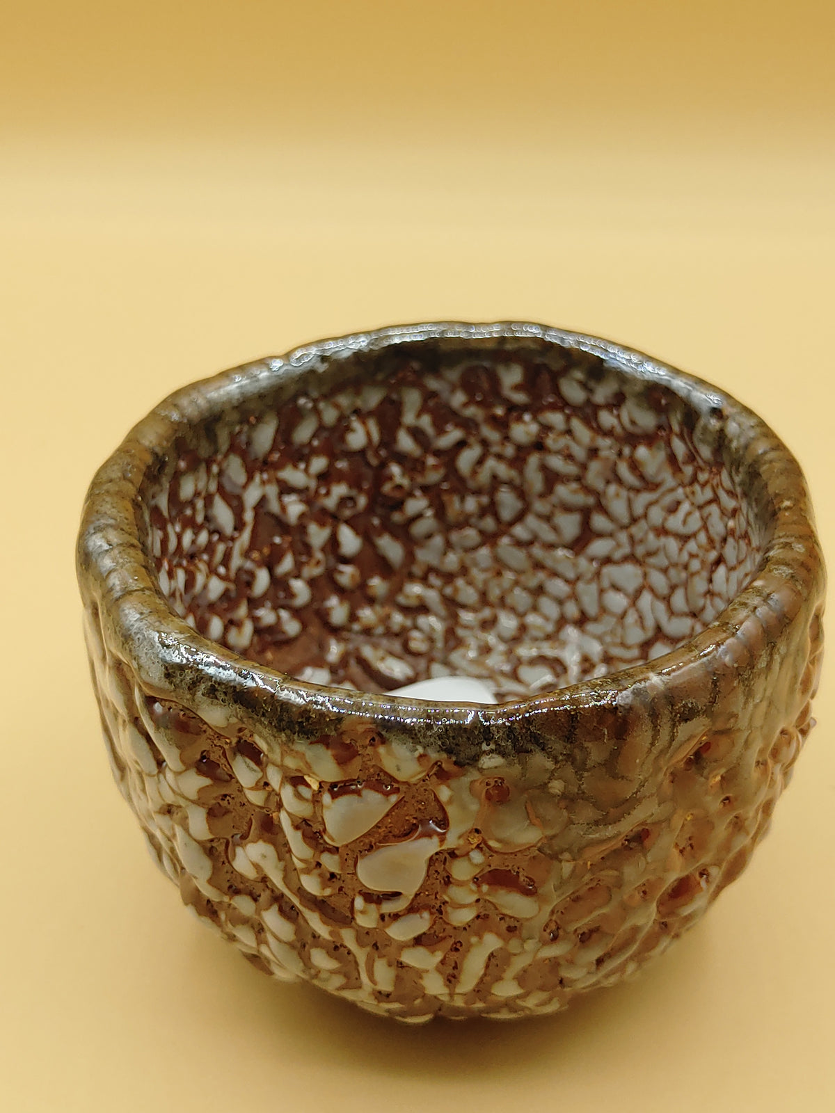 The Coral Frost Cup — Shino Wood-Fired Chawan — product view 4