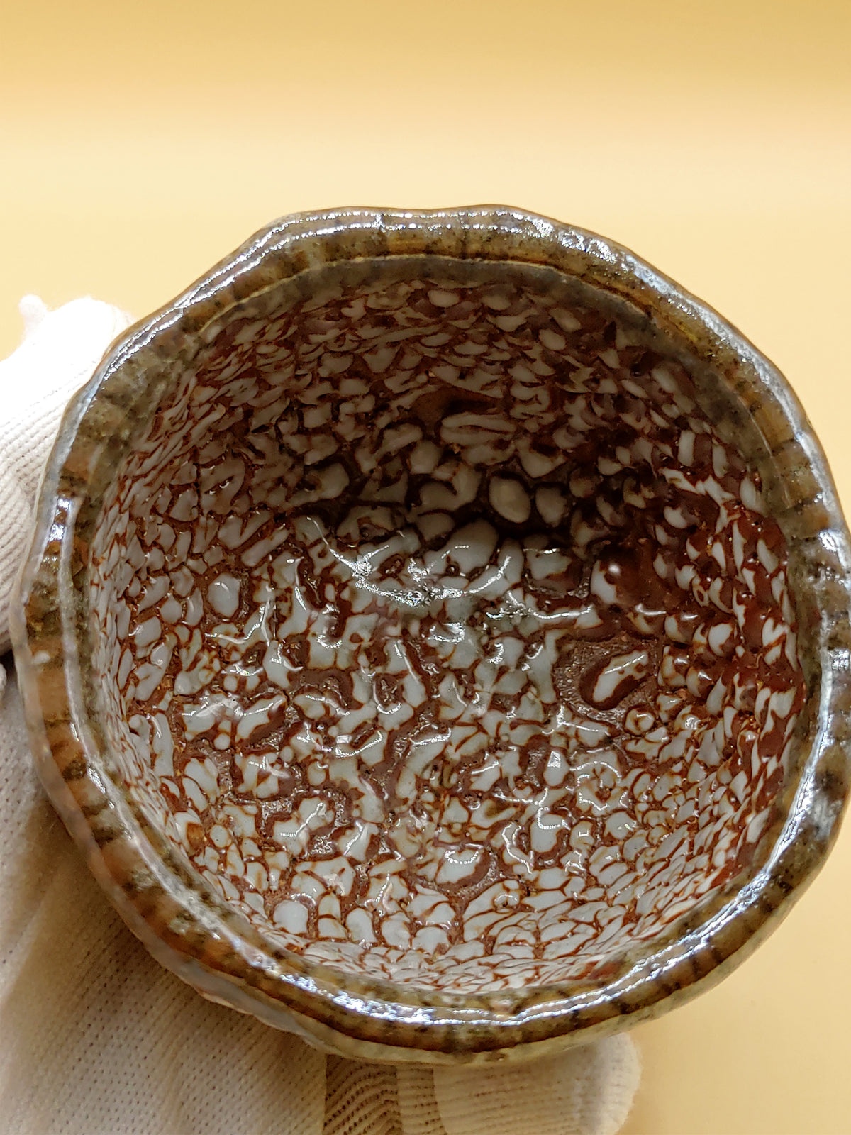 The Coral Frost Cup — Shino Wood-Fired Chawan — product view 6