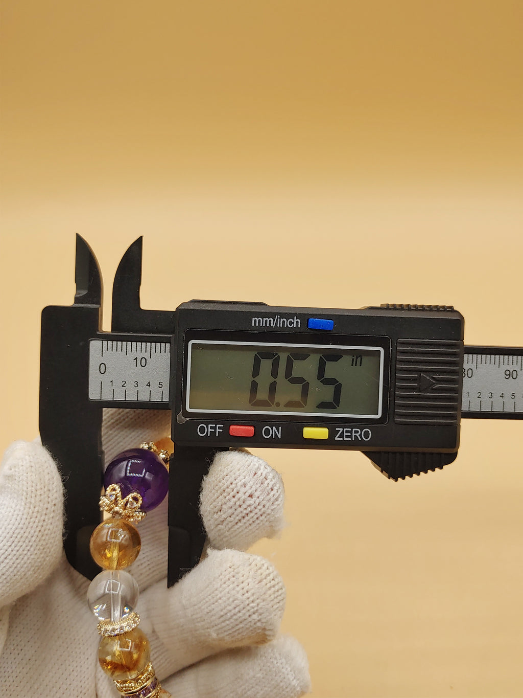 Golden Thread Super Seven Crystal Bracelet with Violet Focal Bead (#B005) — product view 5