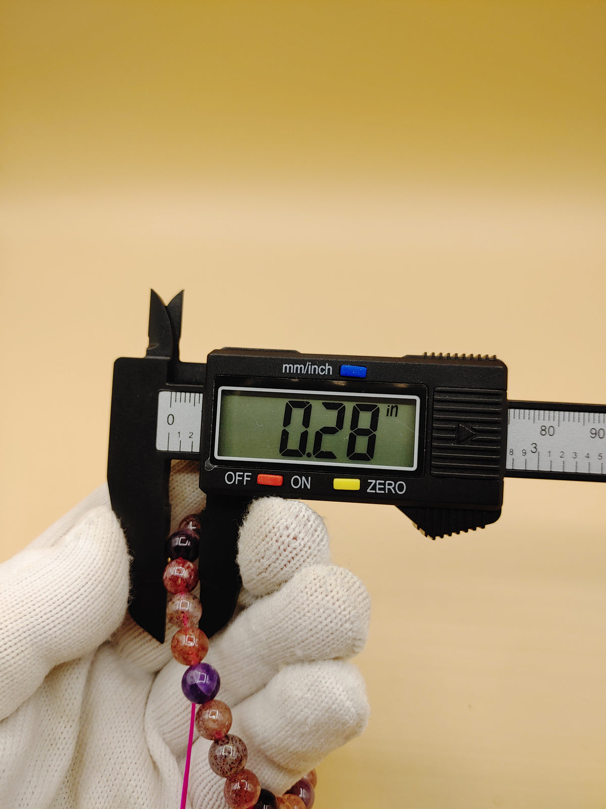Smoky Plum 7.1 mm Super Seven Crystal Bracelet (#B001) — product view 4