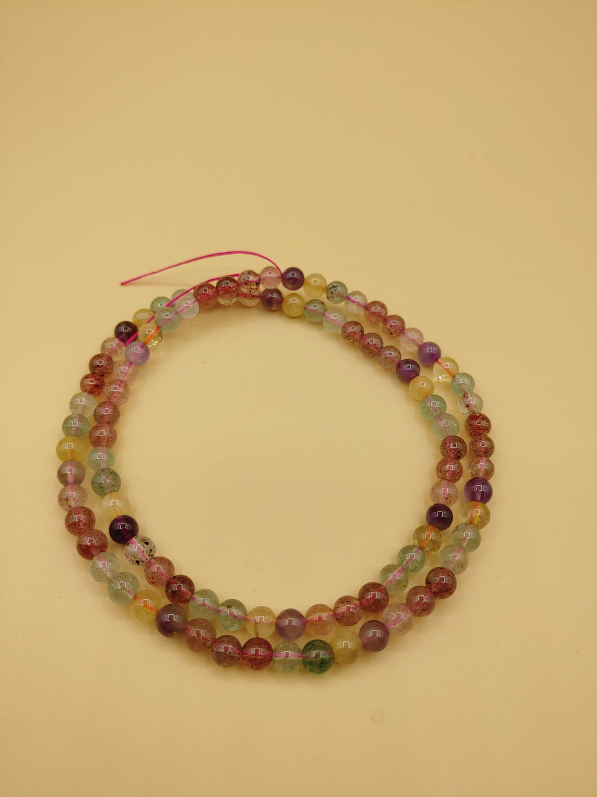 Pastel Multicolour 6.25 mm Super Seven Crystal Bracelet (#B002)