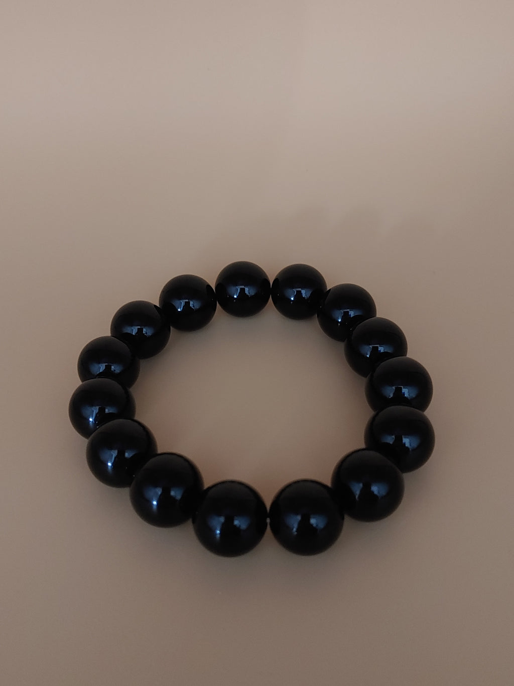 Midnight Black 12.4 mm Obsidian Bracelet (#B901)