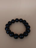 Midnight Black 12.4 mm Obsidian Bracelet (#B901)