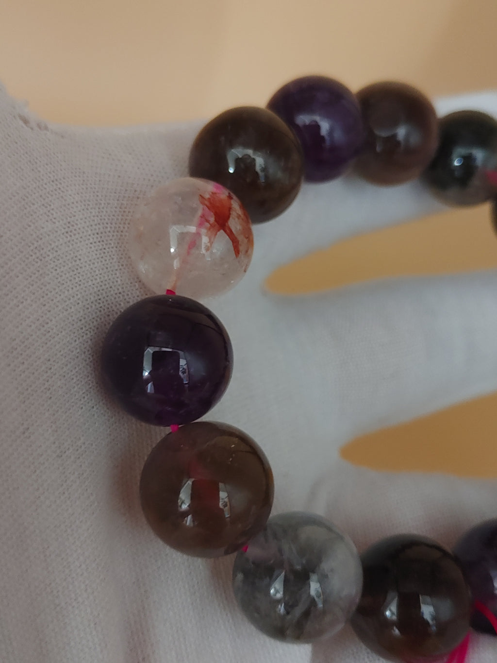 Aurora 23 14 mm Crystal Bracelet (#B902) — close-up bead detail 1