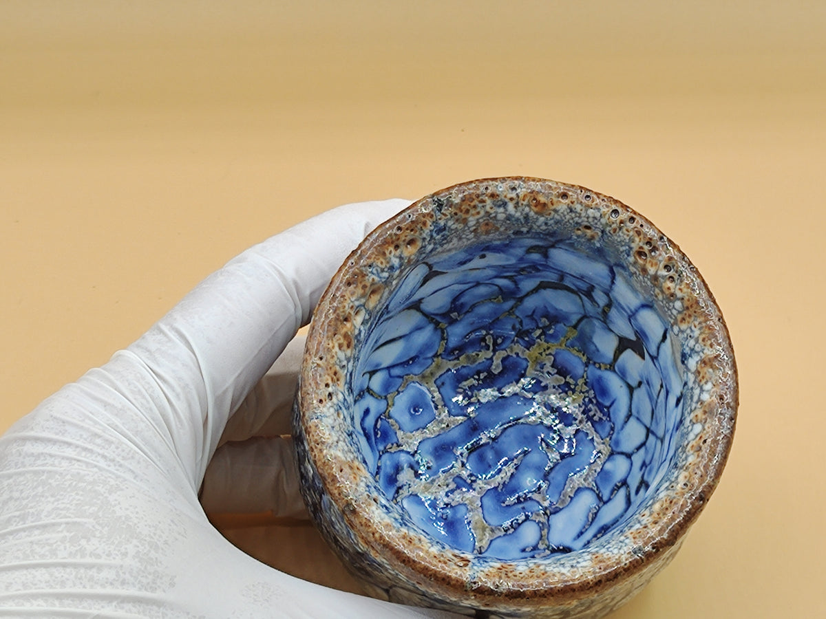 The Blue Tide — Shino Wood-Fired Teacup — product view 2