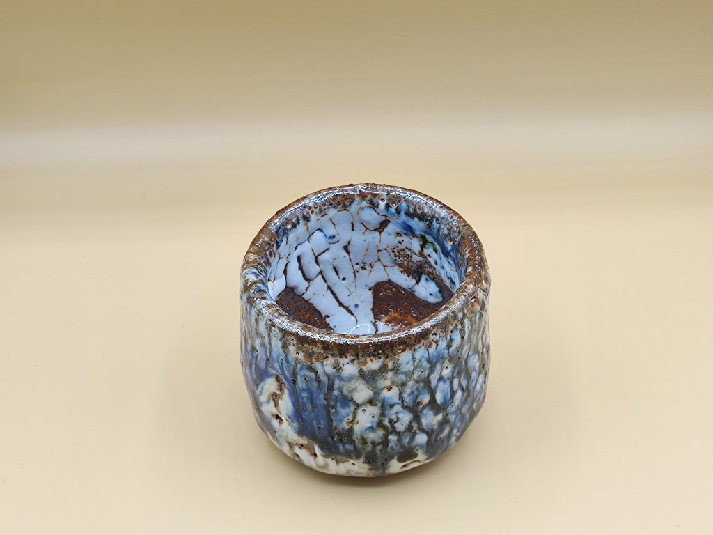Frost and Iron — Shino Wood-Fired Teacup — product view 2