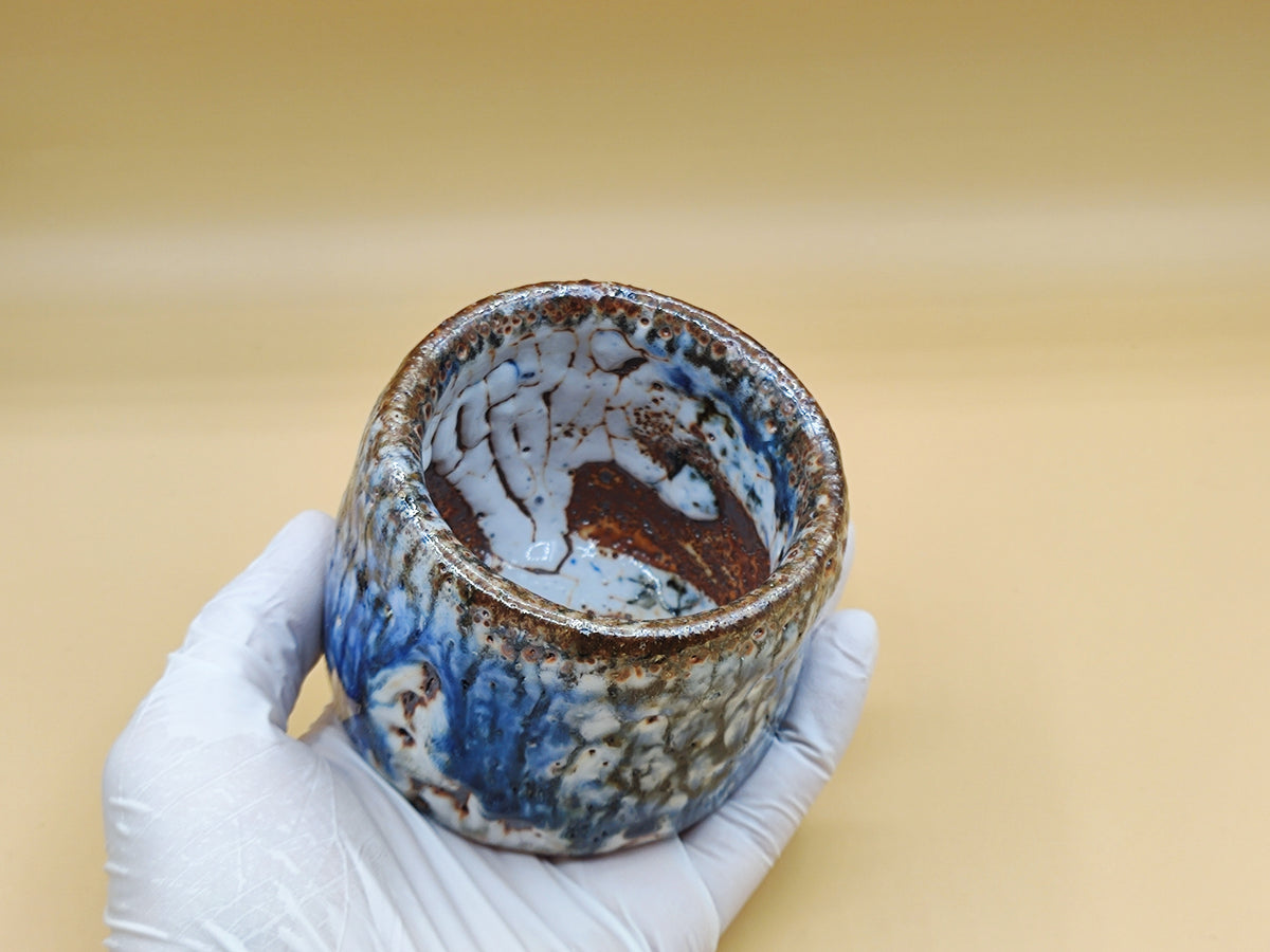 Frost and Iron — Shino Wood-Fired Teacup — product view 4