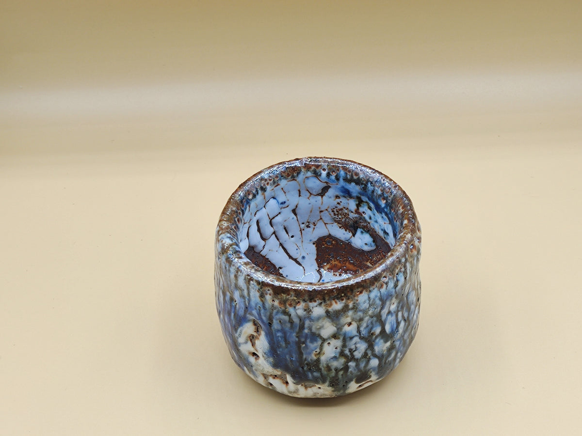 Frost and Iron — Shino Wood-Fired Teacup — product view 3