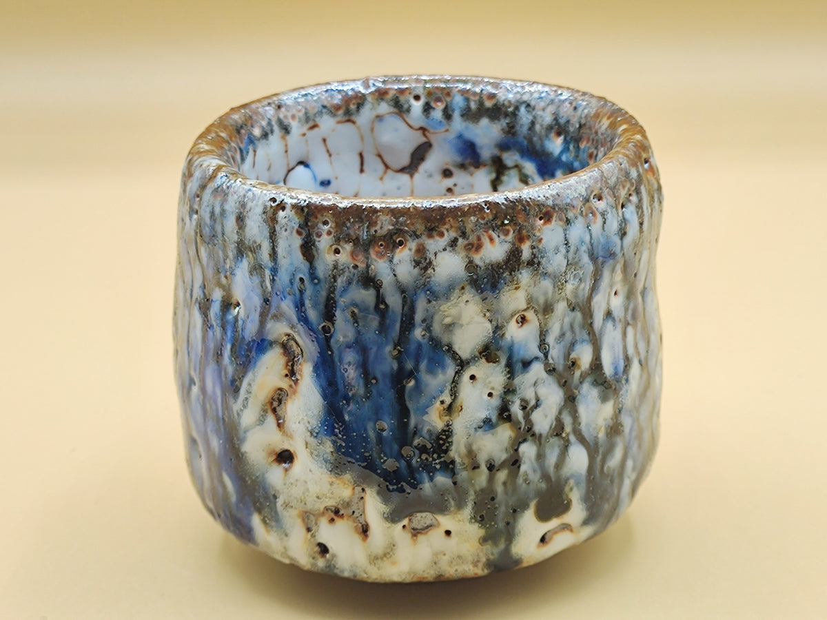 Frost and Iron — Shino Wood-Fired Teacup