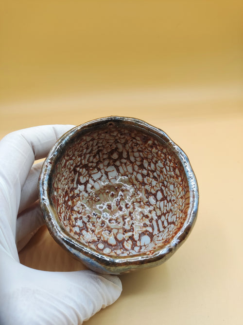 Cracked Earth, Silver Sky — Shino Wood-Fired Teacup — product view 2