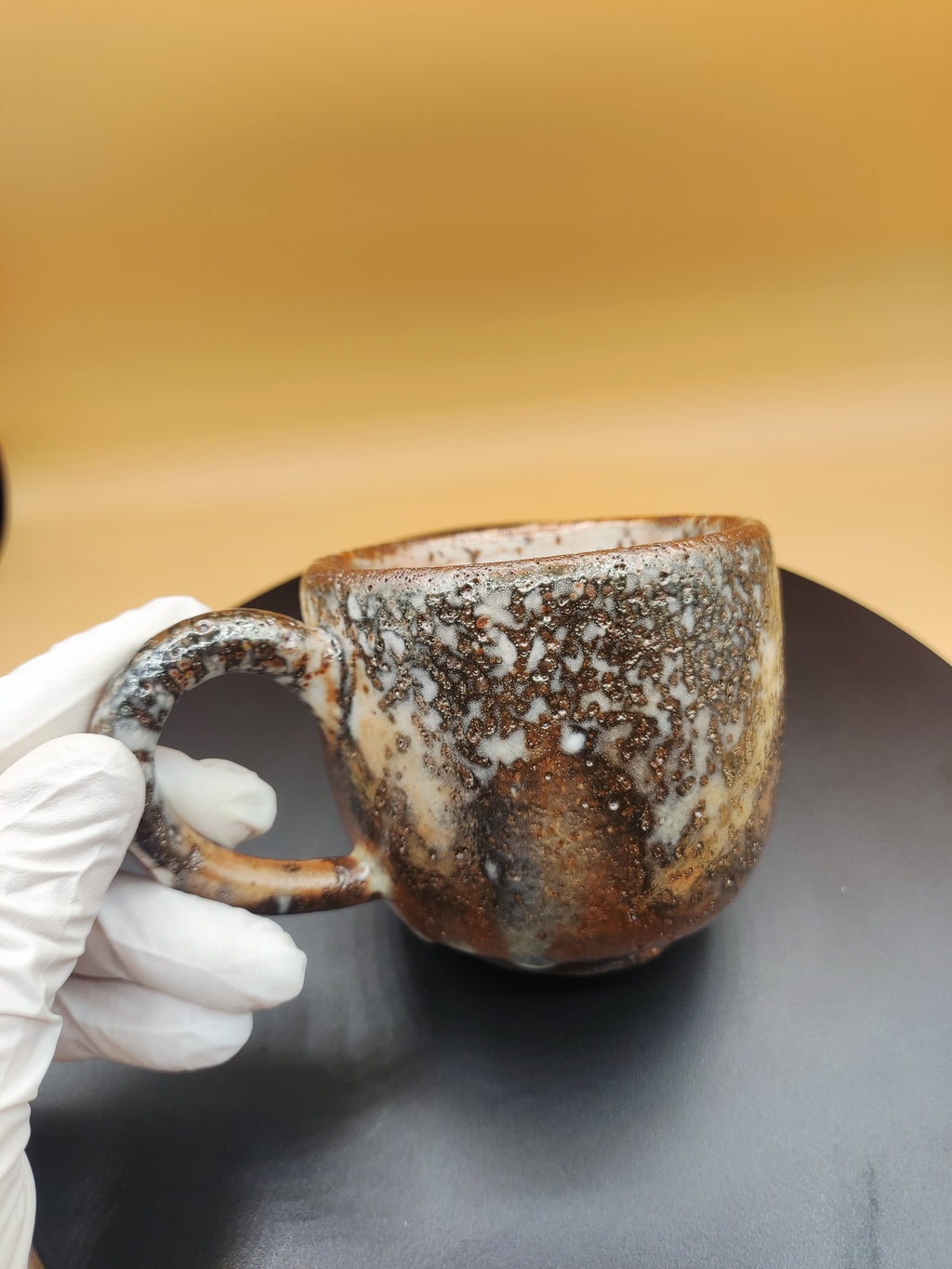 Red Earth, White Ash — Shino Wood-Fired Tea Mug — product view 4