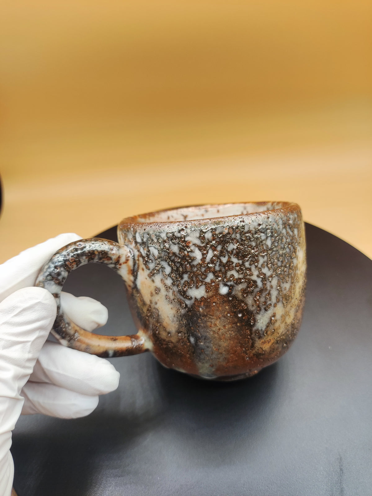 Red Earth, White Ash — Shino Wood-Fired Tea Mug — product view 4