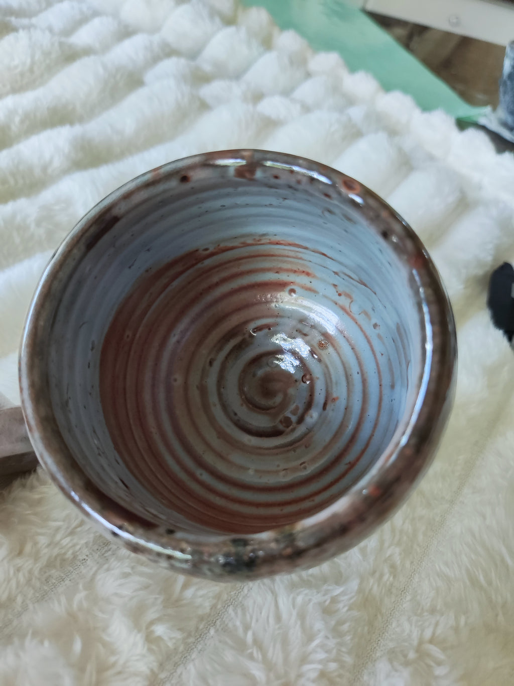 Autumn on the Wheel — Shino Wood-Fired Tea Mug — product view 3