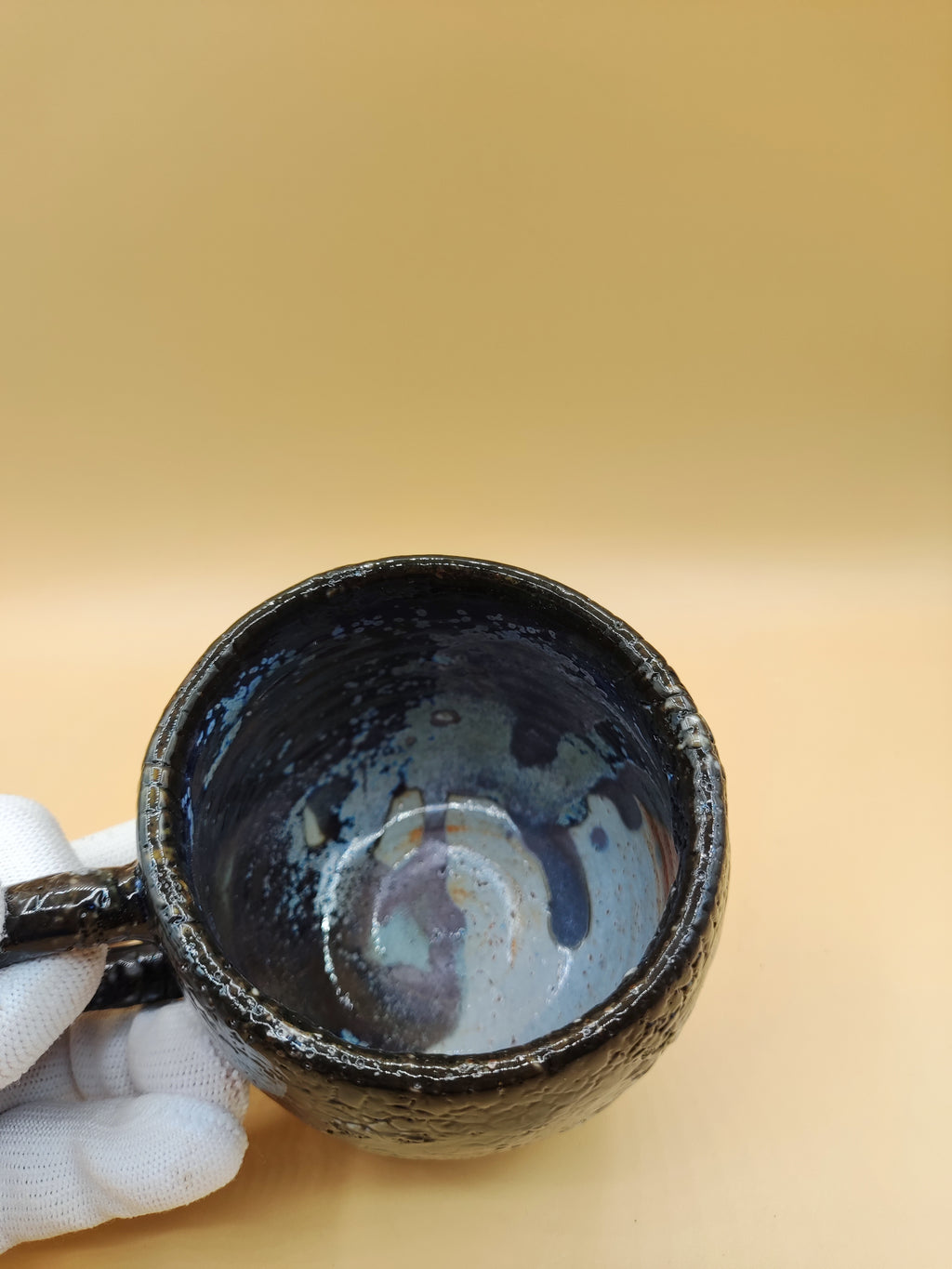 Black Cosmos — Shino Wood-Fired Tea Mug — product view 3