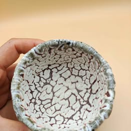 The Coral Reef — Shino Wood-Fired Teacup — product view 4