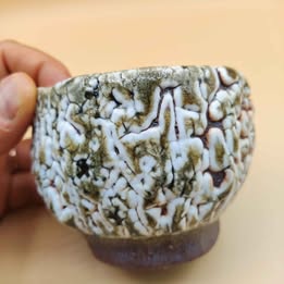 The Coral Reef — Shino Wood-Fired Teacup — product view 3